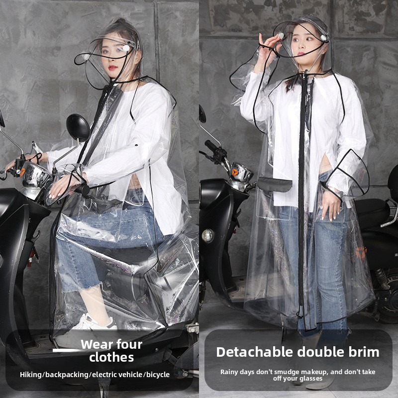 Transparent EVA Rain Poncho Ho - Cycling Commute In Rain review and price